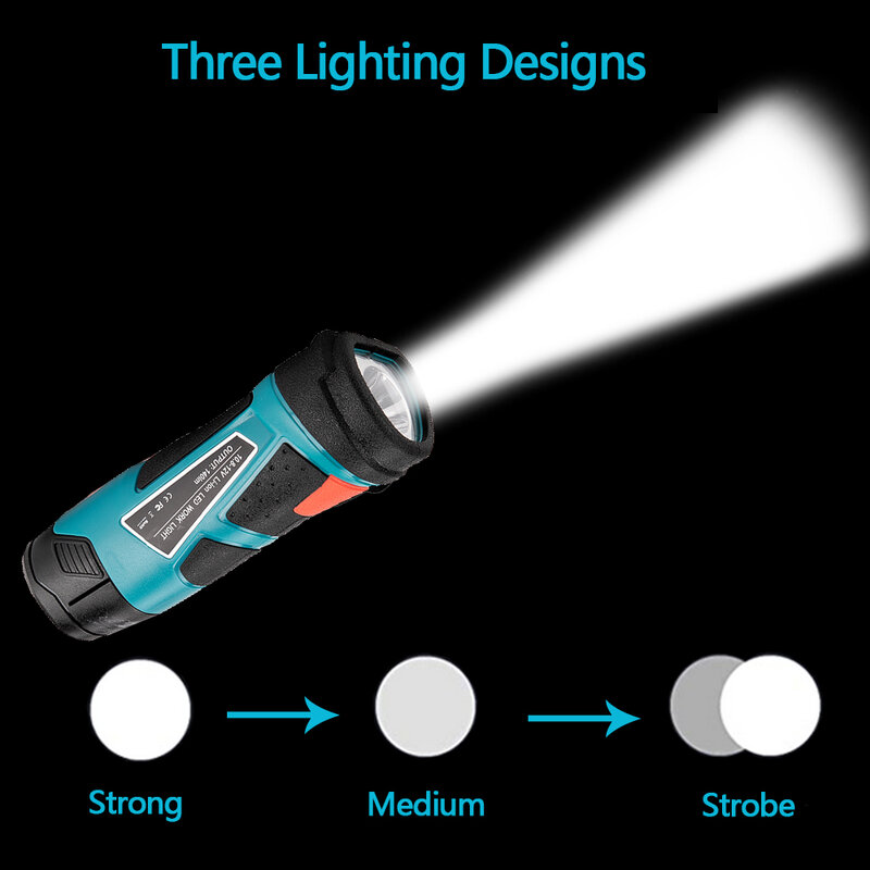 Iluminador de luz usado para Bosch, bateria de iões de lítio, adequado para ferramentas interiores e exteriores, 10.8V, BAT413A, BAT411, BAT412A, 3W
