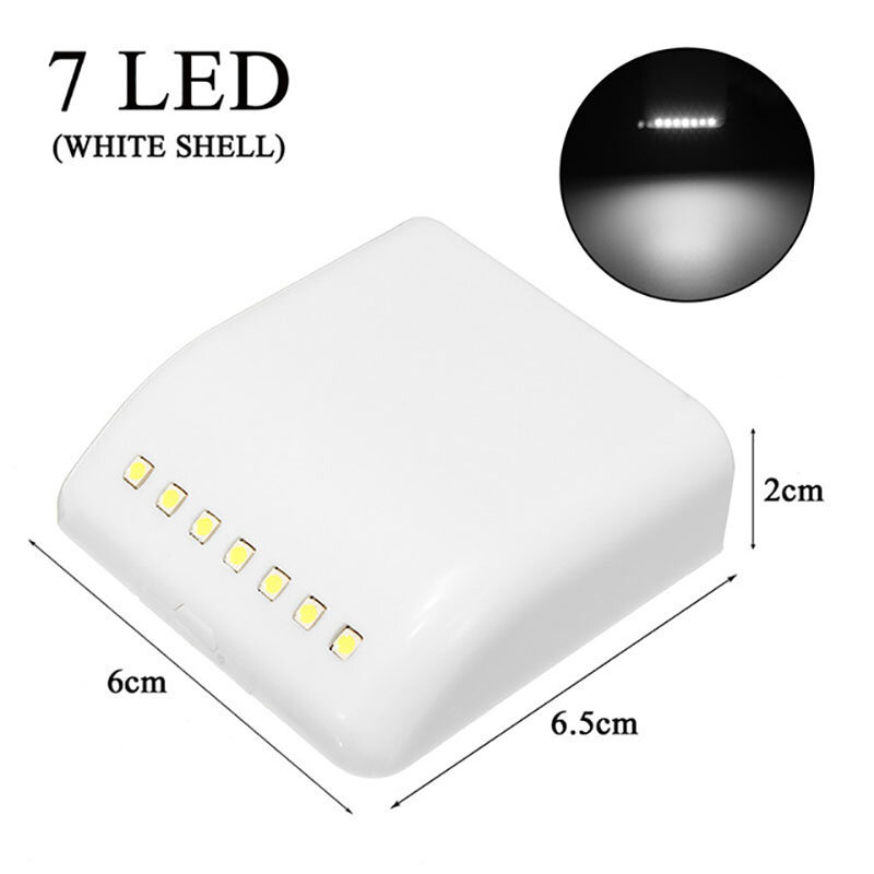 Lámpara nocturna con Sensor de movimiento PIR, luz nocturna inteligente con batería, 7LED, para armario, cajón y dormitorio