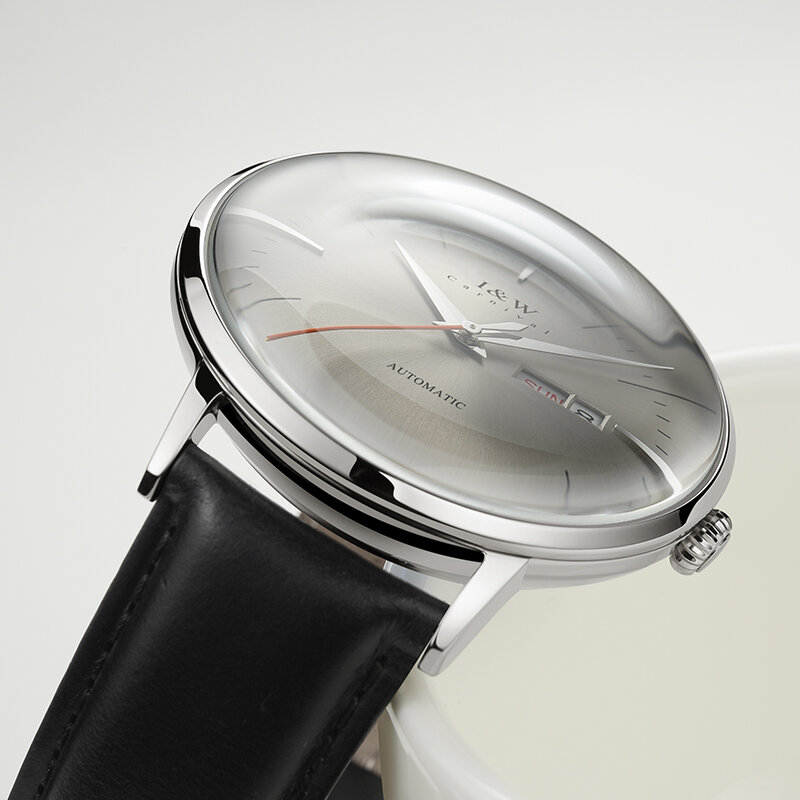Montre homme luksusowa marka I & W moda automatyczny zegarek mechaniczny mężczyźni Japan MIYOTA ruch zegarki szafirowy kalendarz wodoodporny