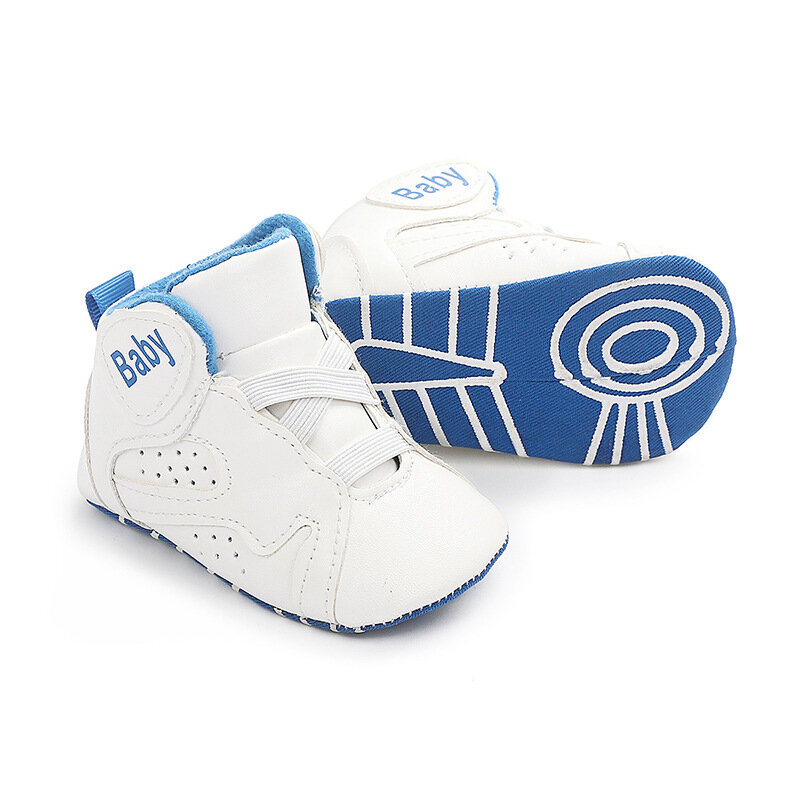 Zapatos deportivos de baloncesto para bebés, calzado de suela suave de banda alta, para primeros pasos, recién nacidos