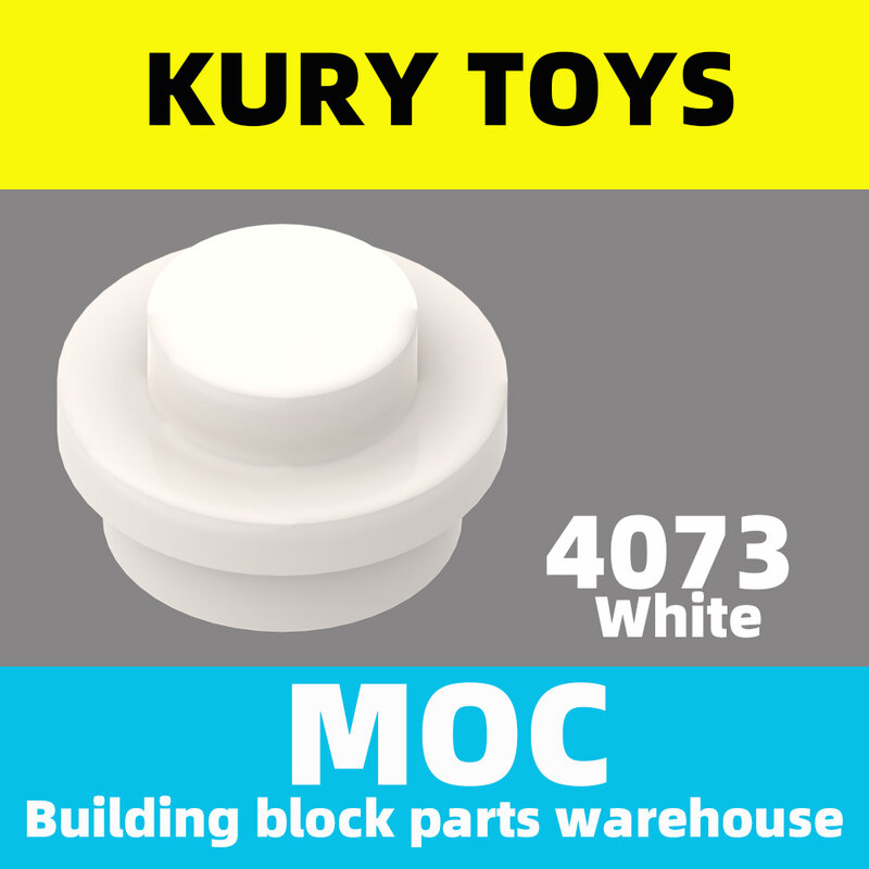 Kury brinquedos diy moc para 6141/4073 peças de bloco de construção para placa, redondo 1x1 para placa de corte redondo