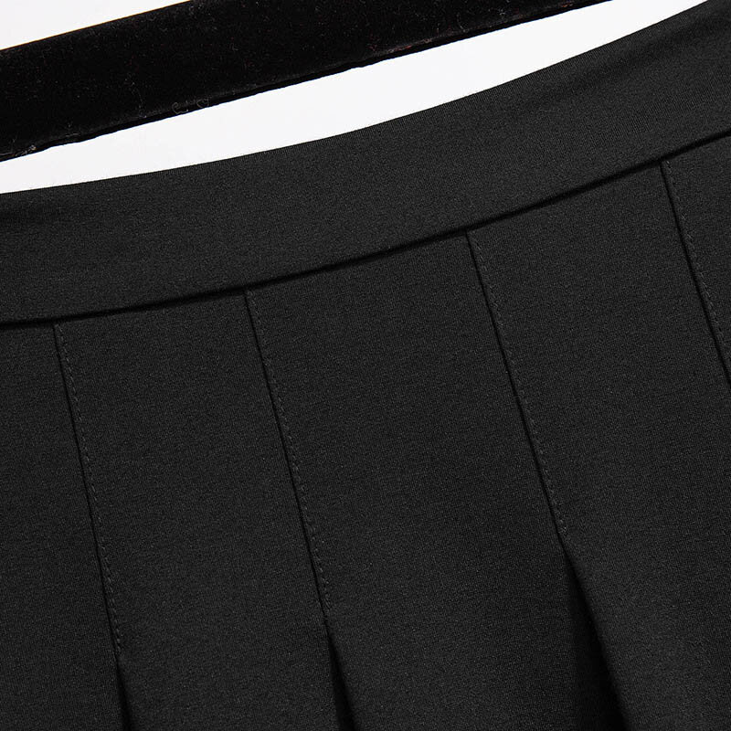 150Kg Plus Size Women's Autumn Loose Pleated A-Line Skirt 4XL 5XL 6XL 7XL 8XL 9XL Fleece Solid Elastic Waist Skirt Black