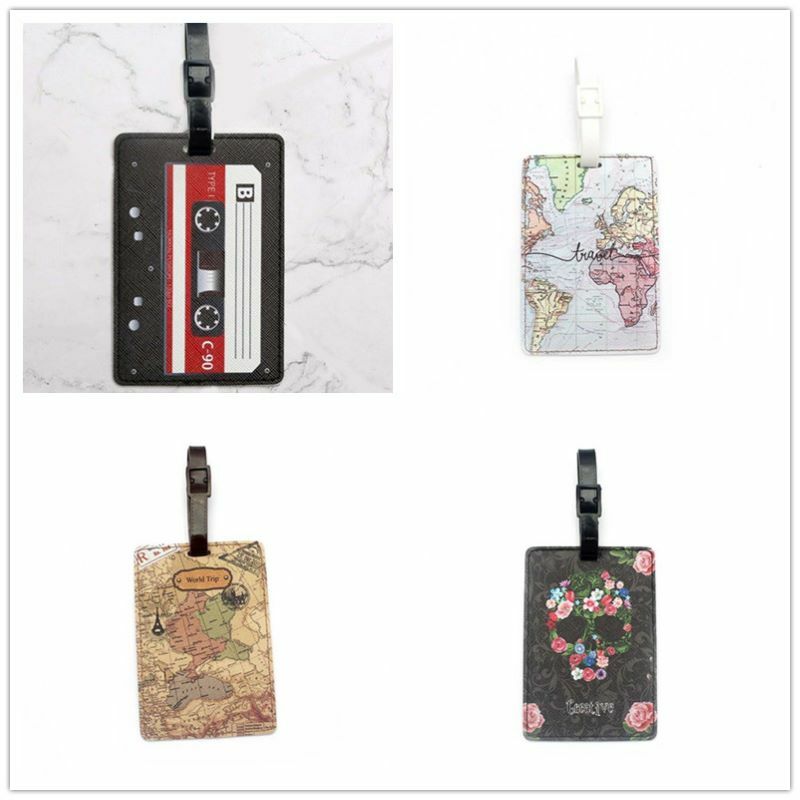 Creative World Map Hoge Kwaliteit Reizen Accessoires Bagagelabel Pu Koffer Id Addres Houder Bagage Boarding Tag Draagbare Label