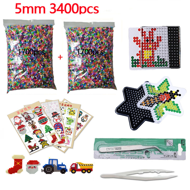 Hama Fuse Beads Set para Crianças, Puzzles Toy, Aprendizagem, Brinquedos Criativos, Frete Grátis, Branco e Preto, 5mm, 200g