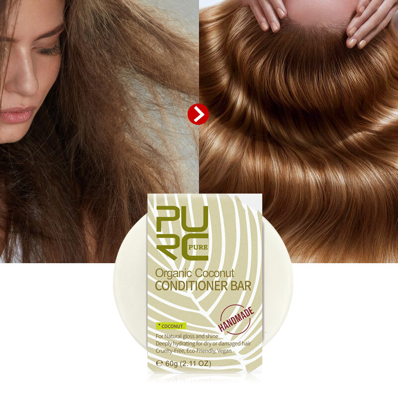 11,11 Purc Bio-Haar Kokosnuss Conditioner Bar handgemachte feste Haars pülung Seife tief feuchtigkeit spendend für trockene/beschädigte Haarpflege