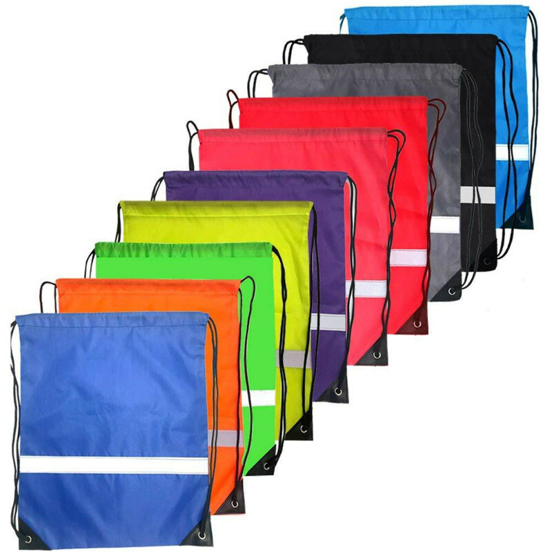 Waterproof Sport Gym Bag Drawstring Backpack with Reflective Strip for Travel Outdoor Shopping Swimming Basketball Yoga Bags