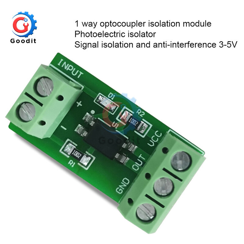 1 Channel Way Optocoupler Isolation Module PC817 EL817 3V-5V 12V 24V Photoelectric Isolator Rail Holder PLC Drive Motor Board