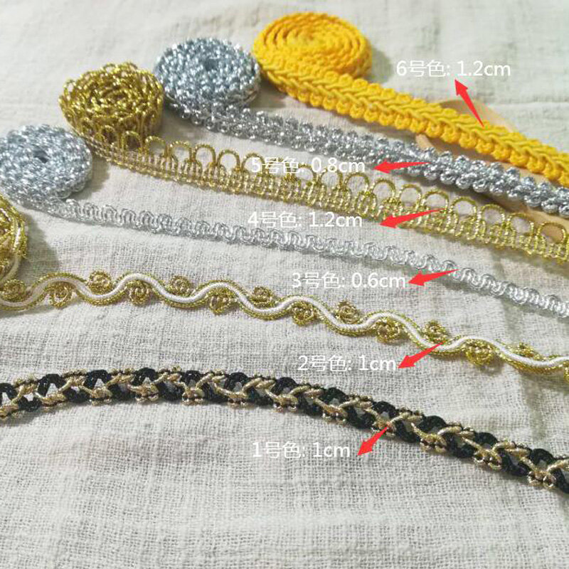 1Yards nouveau or dentelle tissu rideau Guipure haute qualité ruban argent dentelle matériel couture garnitures décoration de noël QP2