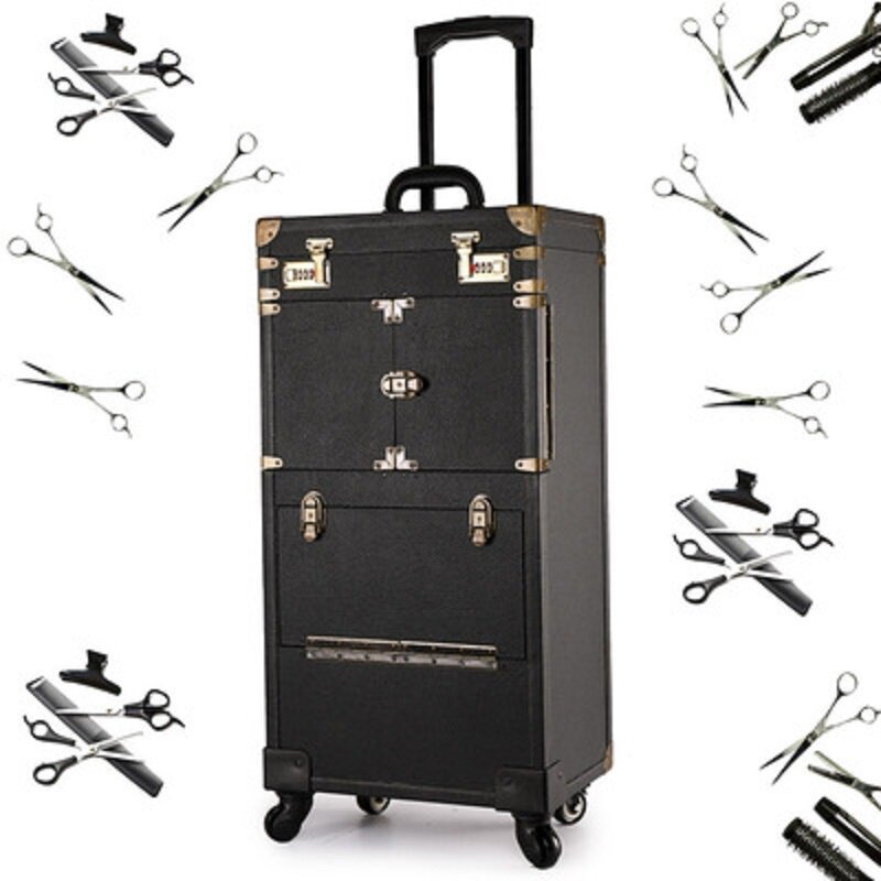 Borsa per il trucco cosmetico professionale con valigia personalizzata retrò privata di alta qualità per bagagli da viaggio multifunzione di marca femminile