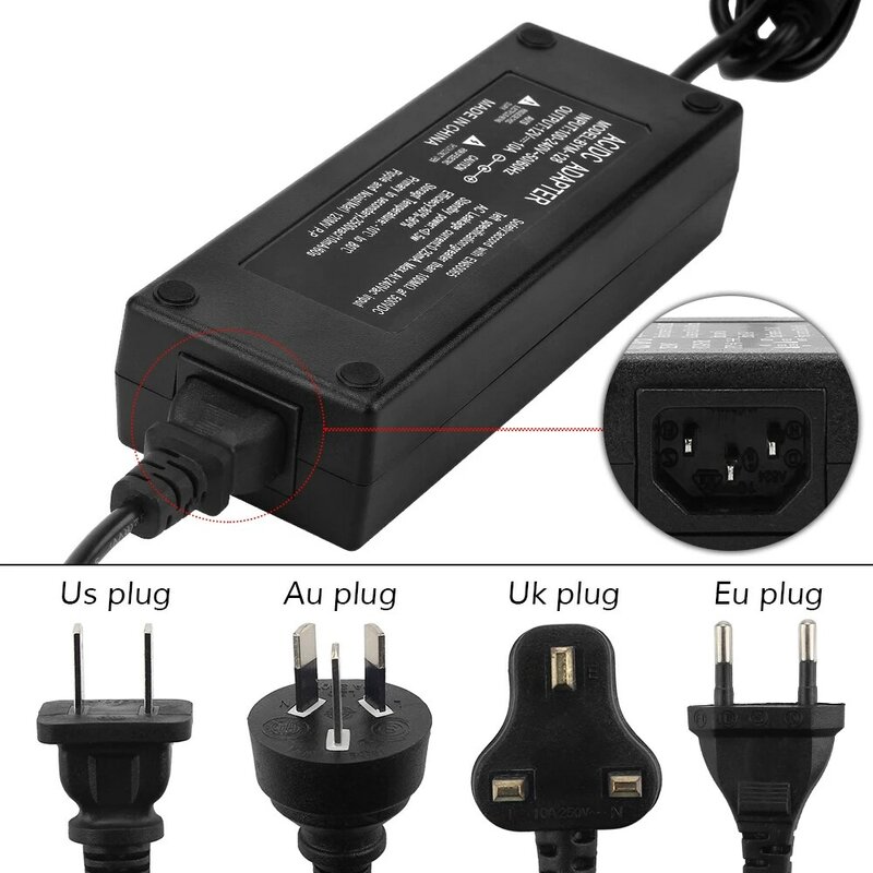 Zasilacz 12V DC 1A 2A 3A 5A 8A 10A transformator AC 220V do 12V zasilanie prądem zmiennym Adapter sterownik LED