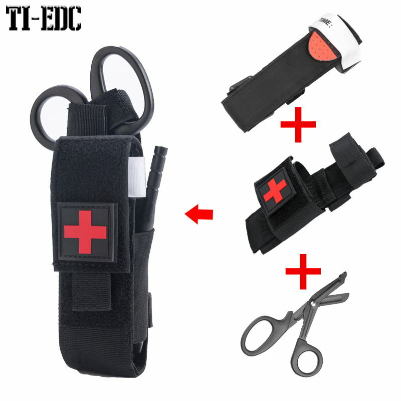Tactical CAT Tourniquet & Trauma Medical Shear,Tourniquet Bag,MOLLE Pouch Duty Belt Loop for First aid kit,fast hemostasis