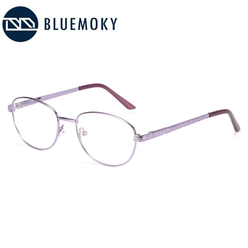 Bluemoky óculos de prescrição progressiva, óculos de miopia ótica com armação oval pequena para mulheres, anti luz azul e fotocrômica