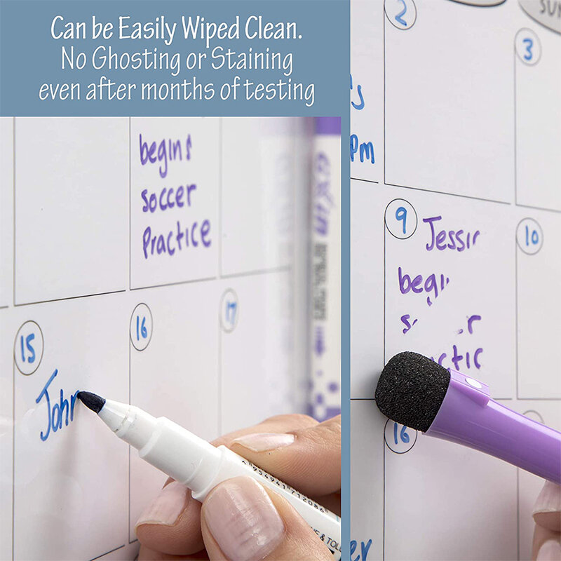 รายสัปดาห์รายเดือนตาราง Magnetic Dry Erase Markers ไวท์บอร์ดสำหรับข้อความวาดแม่เหล็กตู้เย็นสติกเกอร์