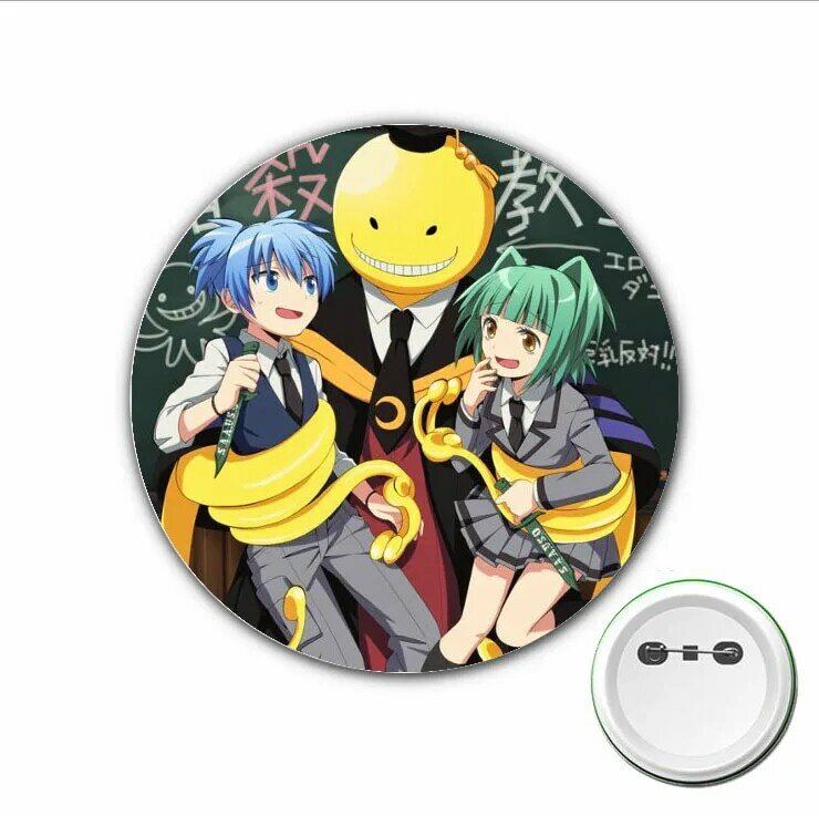 3pcs Japão animeAnsatsu Kyoushitsu Cosplay Emblema dos desenhos animados Pinos Broche para Mochilas sacos Emblemas Botão Roupas Acessórios