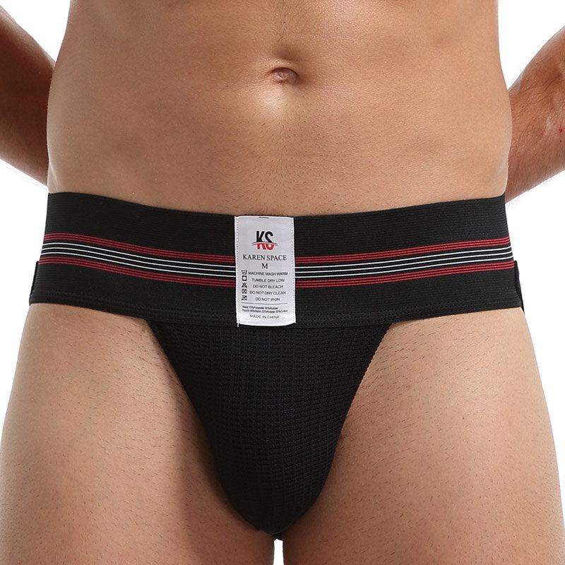 Jockstrap-sous-vêtements tanga Gay pour hommes, cordes ouvertes et Sexy, en coton