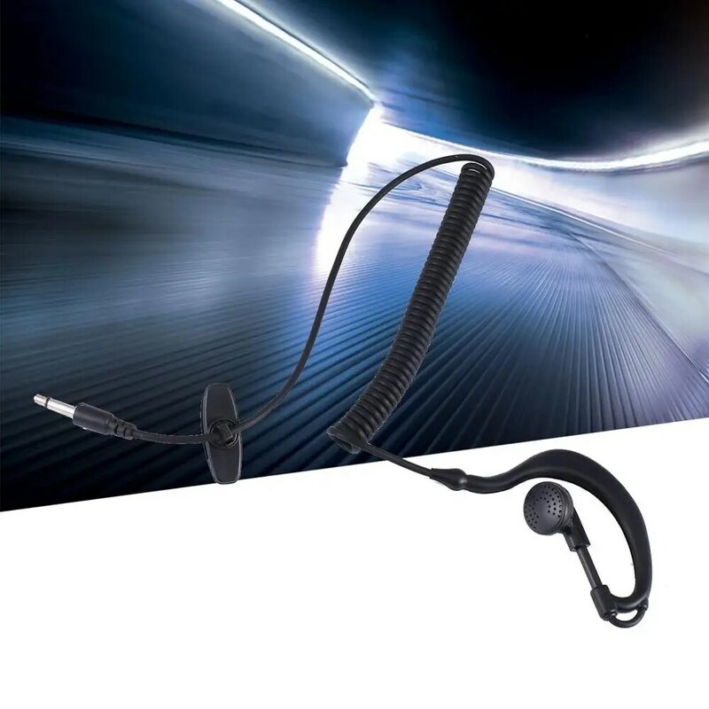 3.5 Mm écouteur simple oreille-crochet écouteur avec câble en spirale talkie-walkie casque Polices écouteurs militaires