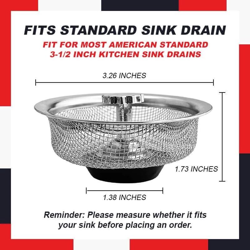 Stainless Steel Kitchen Sink Strainer Plug Water Basin Sink Drain Filter Basket Draine Accessories Floor Drain Mesh Sink Tool