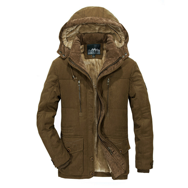 Casaco masculino de veludo com capuz, plus size, 6xl, jaquetas militares, casacos, sobretudo para homens, de inverno, de veludo grosso
