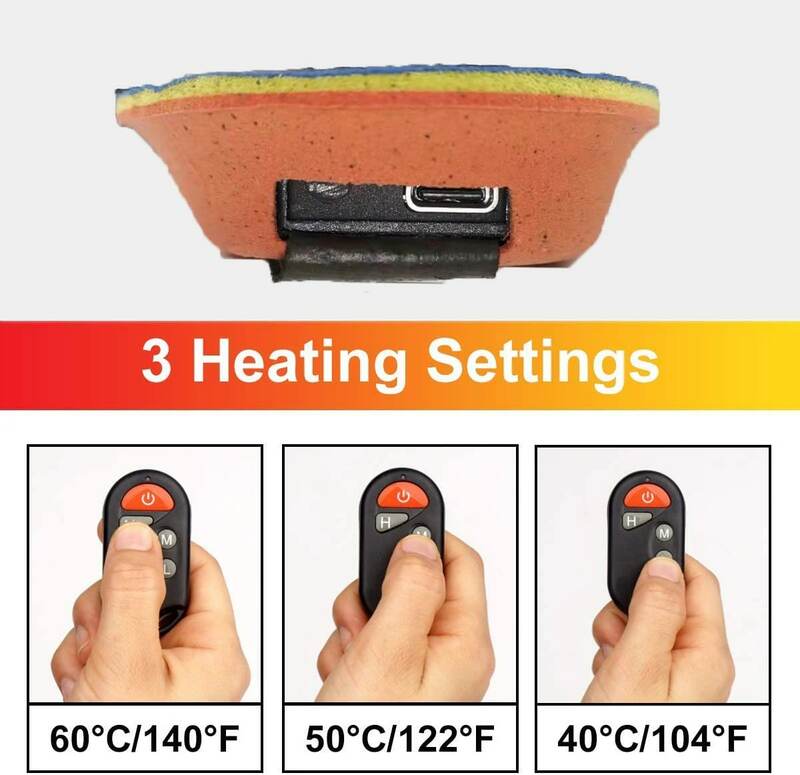 2000mAh USB heating insole, rechargeable hot shoe sole, unisex with remote control, electric heating pad, winter sports warmth