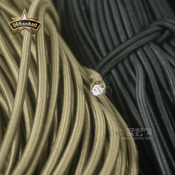 Corda elastica per borse, corda elastica rotonda nera/marrone/rossa/verde