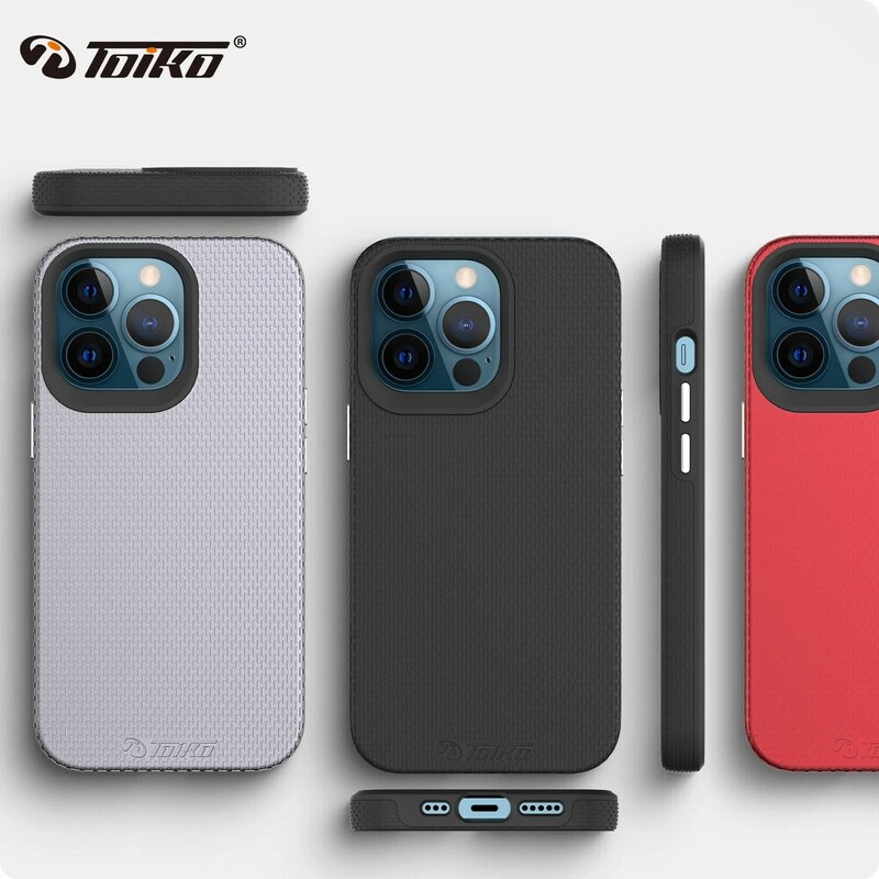 TOIKO-funda protectora 2 en 1 a prueba de golpes para iPhone 13 Pro Max Mini, carcasa trasera suave de TPU, parachoques duro, PC