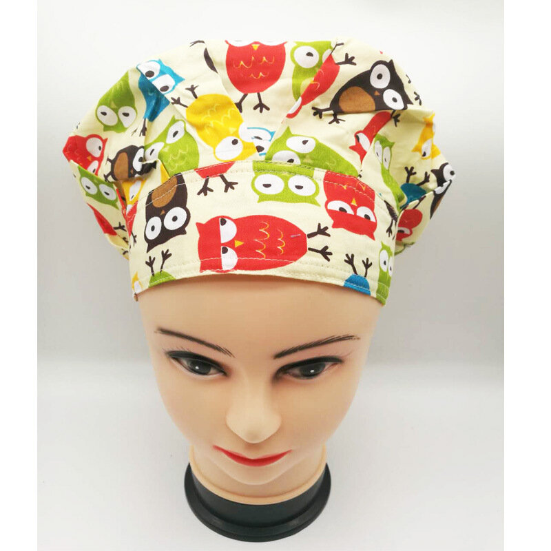 Baotou – chapeau Poncho en coton imprimé, pour salle d'opération, pour homme, médecin, infirmière, sans écharpe, chimiothérapie, beauté