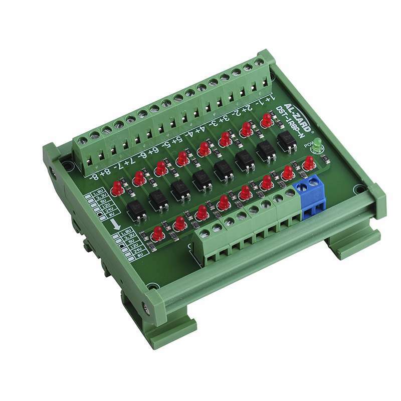 Rcmall 2 pces DST-1R8P-N 8 canais optocoupler 24v a 5v módulo de isolamento plc placa de conversão de tensão de nível de sinal para arduino