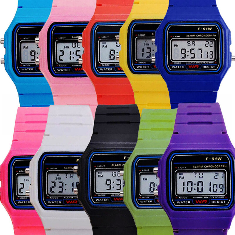다기능 초박형 발광 LED 어린이 시계, 스포츠 전자 시계, 어린이 소녀 학생 시계, 사각형 어린이 시계