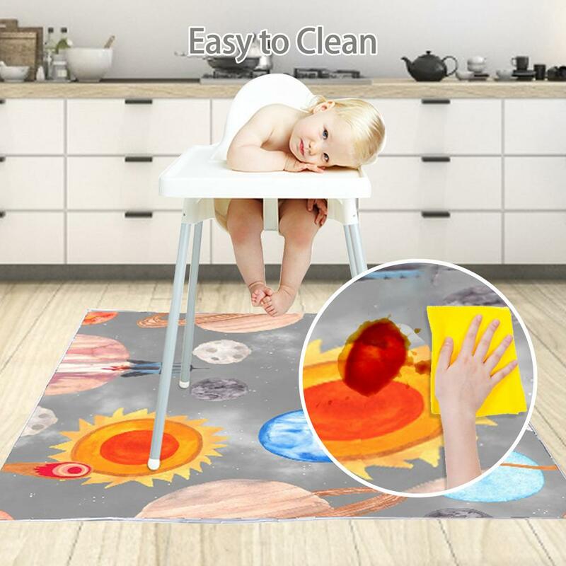 Cuscino per seggiolone tappetino antisporco tappetino di protezione anticaduta per bambini tappetino da gioco per bambini multiuso antiscivolo impermeabile 130*130cm