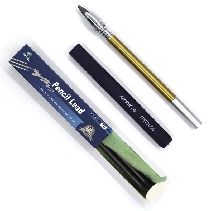 1PC 5.6 Mm Otomatis Pensil Set 4B Pensil untuk Pensil Mekanis Menggambar Sketsa Pensil Artis Perlengkapan