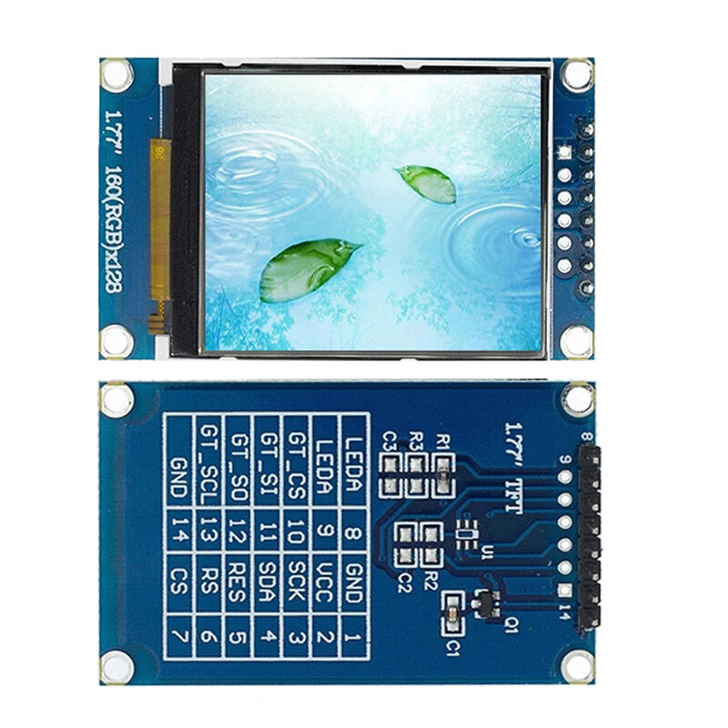 จอแสดงผล TFT 0.96/1.3/1.44/1.77/1.8/2.0/2.4/2.8นิ้ว IPS 7P SPI HD 65K สี LCD โมดูล ST7735ไดรฟ์ IC 80*160สำหรับ Arduino