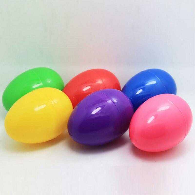 Kuulee 12 шт. прочные пластиковые яркие красочные открытые пасхальные яйца разных цветов праздничные украшения 6 см