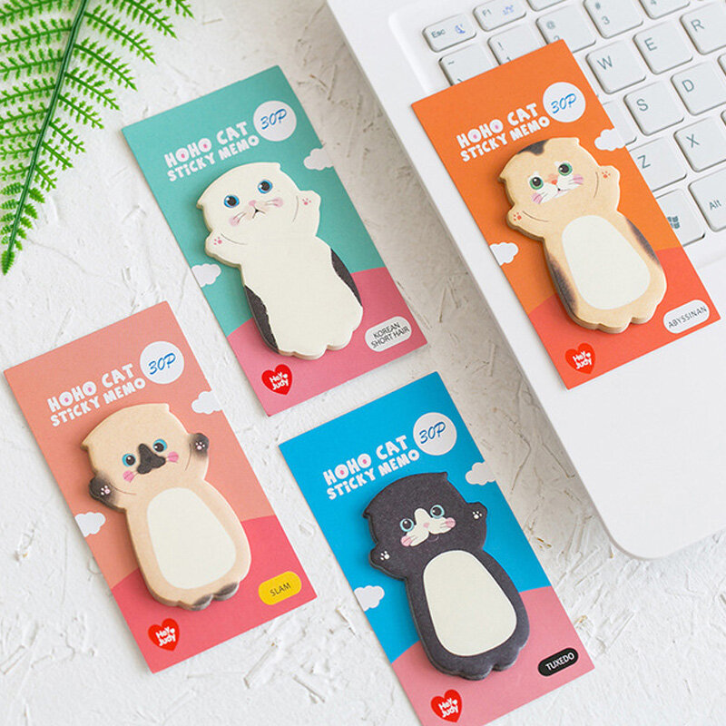 1PCS Creative Cute Cat Series Sticky Note Student Message Sticker N Times Memo Pad Scrapbooking School Label Stationery Office