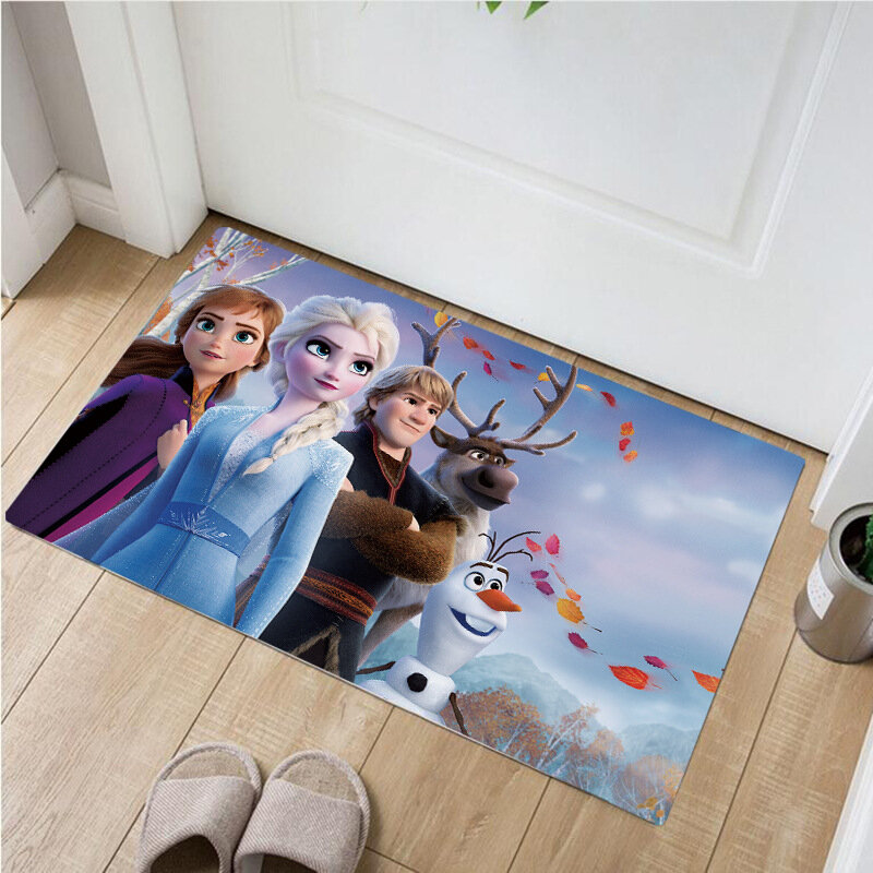 Disney Frozen Anna Elsa Pintu Tikar Non-slip Mat Anak, Karpet Kamar Tidur Dapur Karpet Indoor Kamar Mandi Tikar