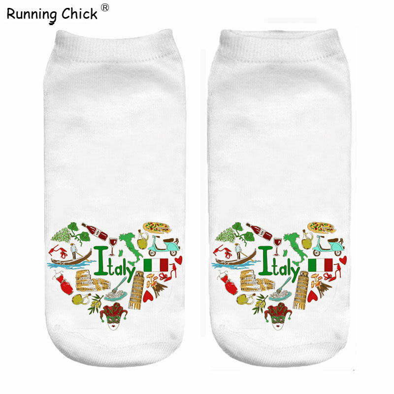 Kaus kaki pergelangan kaki wanita grosir motif 3D hamil cinta anak ayam lari, standar Polyester