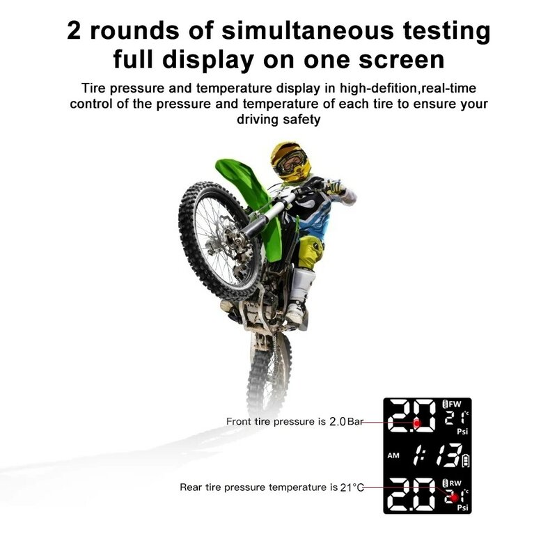 0-10, 5 bar tpms Sensoren Motorrad Reifendruck überwachungs system mit Uhr Reifen tester Test Diagnose Motorrad zubehör