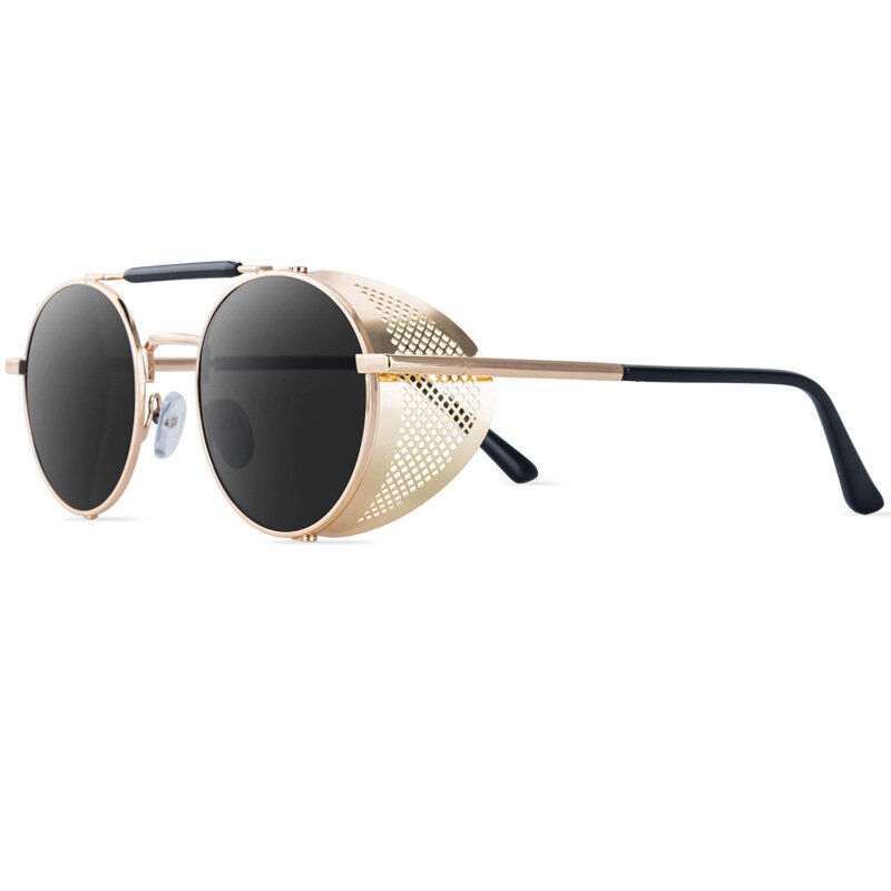 2021 Retro Round Metal Sunglasses Men Women Brand Designer Steampunk Vintage Glasses Oculos De Sol Shades UV Protection