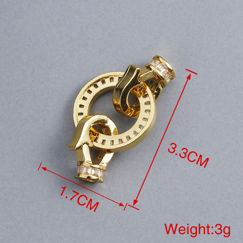 Gold Color Silver Color Zircon Round Circle Connector Lock Clasps Fastener Accessories For Baroque Pearls Beaded Jewelry Making