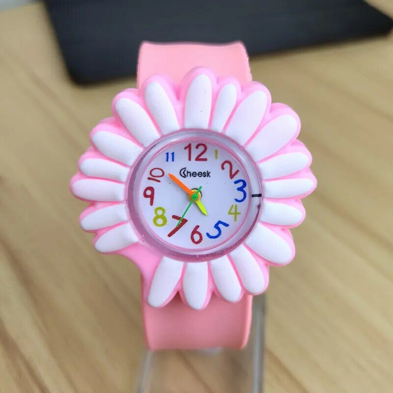 Dropshipping New Chrysanthemum Shape Children's Watch Pat Without Buckle Sports Quartz Wristwatch Kids Birthday Clock Hour
