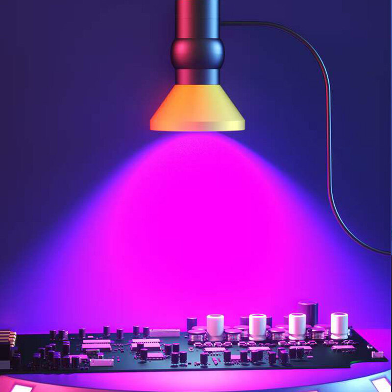 B & R-Lampe de Polymérisation UV en Verre, 10W, Huile de Soudage Verte à Haute Intensité, Lumière Ultraviolette Rapide 6s pour Réparation de Carte Mère de Téléphone