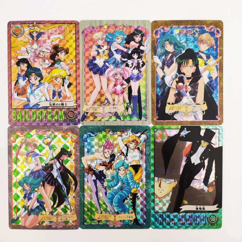 Conjunto de 29 unidades de juguetes coleccionables de Sailor Moon para niñas, pasatiempos, colección de juego, cartas de Anime, belleza Sexy