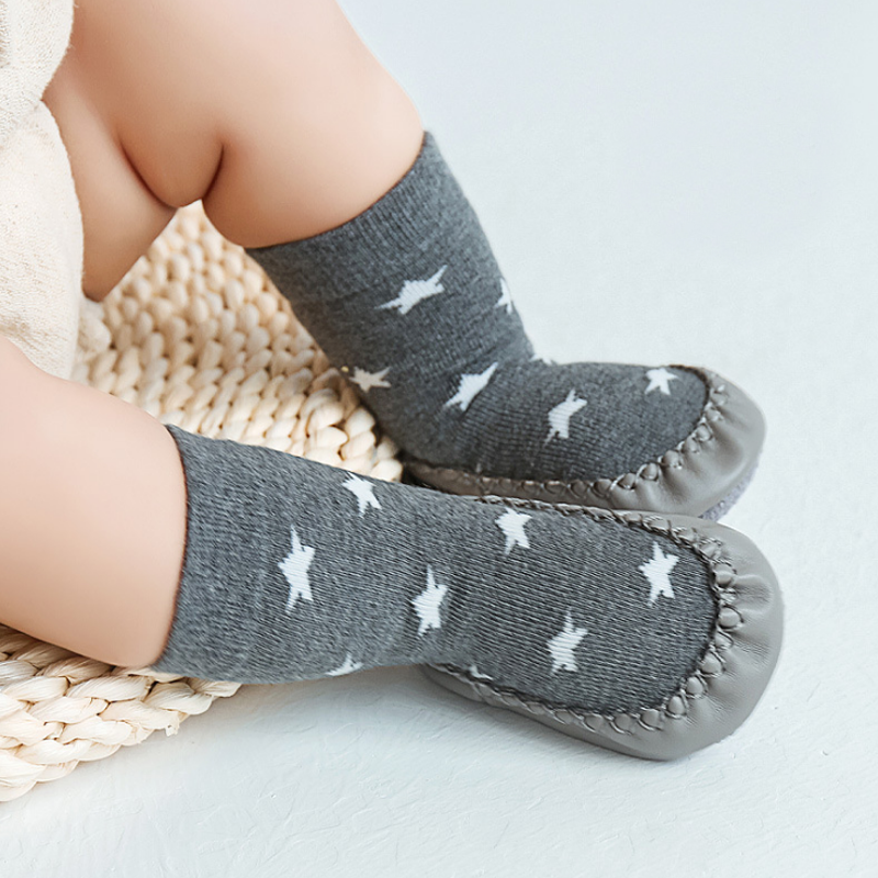 Meia infantil antiderrapante para meninos e meninas, sapatos de criança para outono e inverno 2020