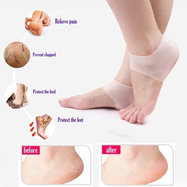 1 PCซิลิโคนPlantar Fasciitis Shock Absorbing GEL Breathableป้องกันส้นเท้าCracked Foot Careบรรเทาอาการปวด