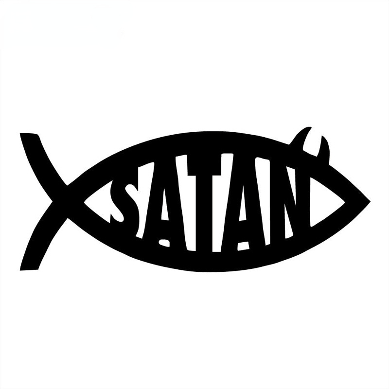 CMCT Stiker Mobil Pribadi Setan Ikan Hewan Pemodelan Mode Dekorasi Aksesori Tahan Air Stiker Mobil 11Cm * 5Cm