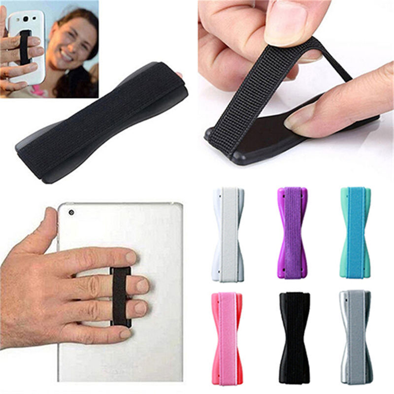 Suporte universal antiderrapante para celulares, suporte de celular para apple iphone samsung com faixa elástica para os dedos para aparelhos celulares e tablets, 1 peça