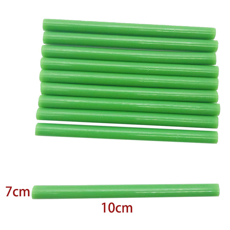 10 Pcsสีเขียว7MM Hot Meltกาวติดกาวสำหรับกาวไฟฟ้าปืนรถเครื่องเสียงซ่อมSticksกาวwax Stick