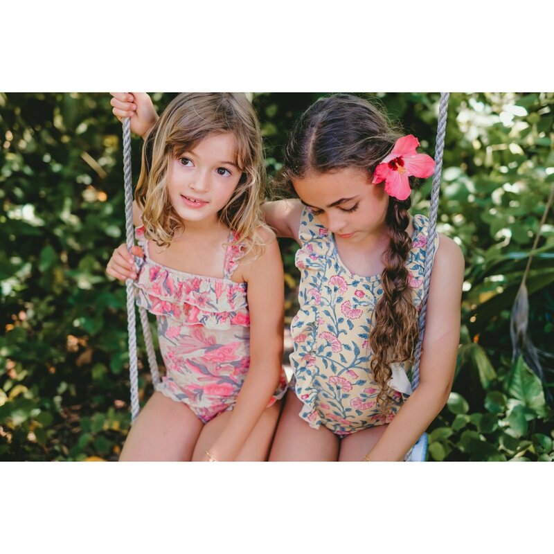 Bonito flores impresso bikini criança crianças maiô maiô bebê meninas uma peça 2020 verão crianças beachwear