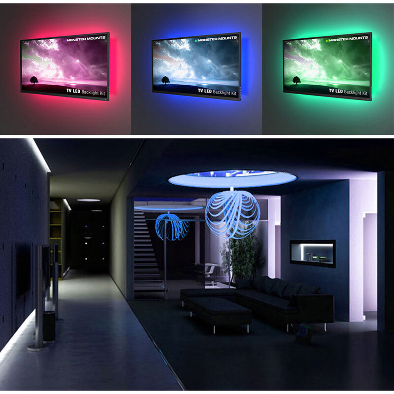 5V LED 스트립 빛 TV 빛 3528 SMD HDTV TV 테이프 램프 다이오드 유연한 PC 화면 백라이트 및 바이어스 조명 홈 장식 조명
