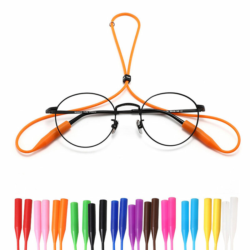 1 Buah Tali Kacamata Silikon Elastis Warna Permen Kacamata Hitam Rantai Olahraga Antiselip Tali Kacamata Tali Pemegang Tali