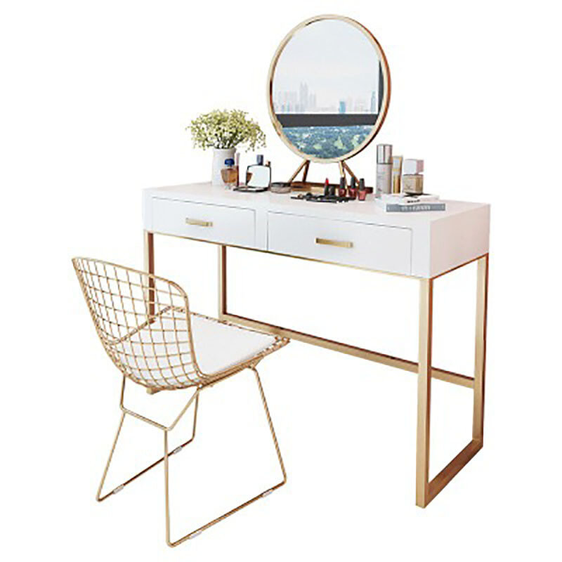 Dressing Table Ins Girls Bedroom Dressing Table and Chairs Creative Solid Wood Dressing Table Home Dressers Multifunctional